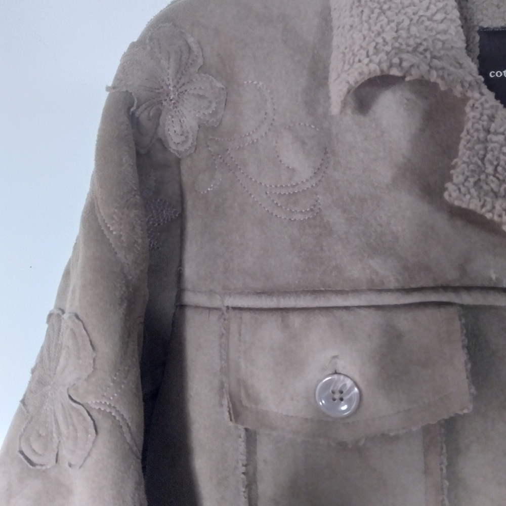 cotton ginny sherpa faux suede shacket - Picture 4 of 9